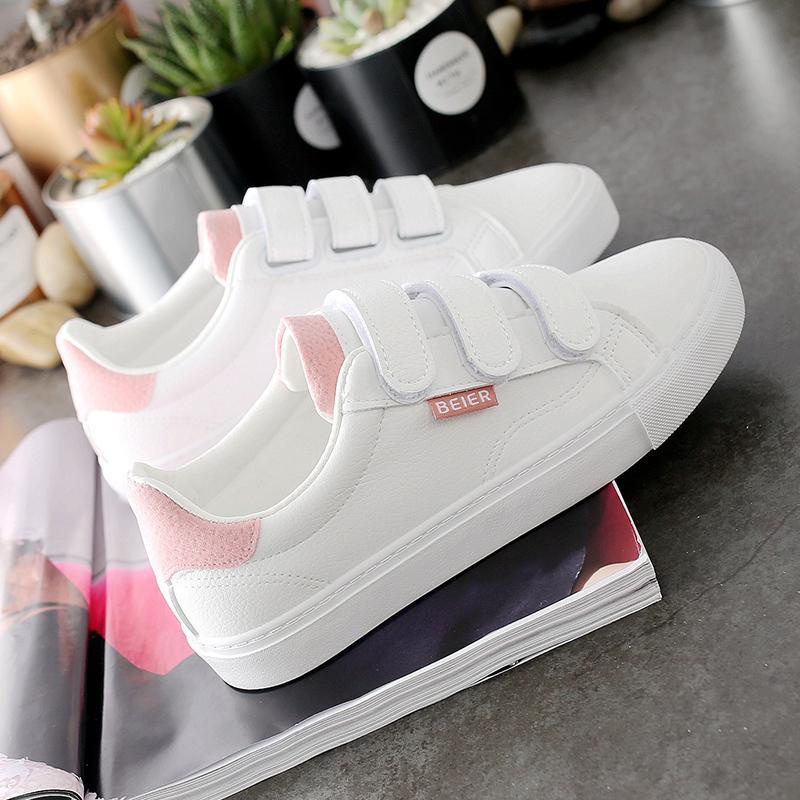 White velcro hot sale trainers ladies