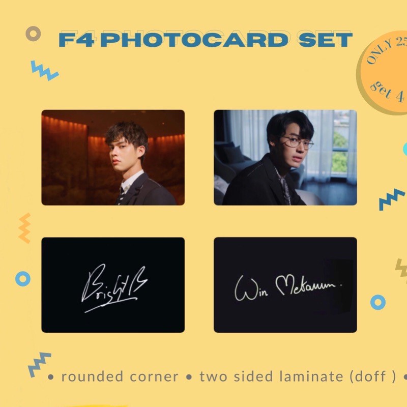 Photo CARD/PHOTOCARD SET F4 THAILAND BRIGHTWIN BRIGHT WIN DEW NANI BBF ...