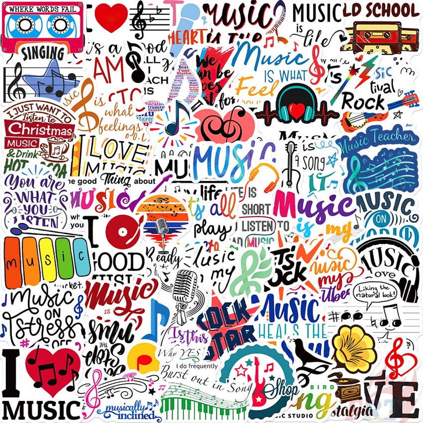 100Pcs/Set Song Slang Inspirational Music Series A Stickers DIY ...