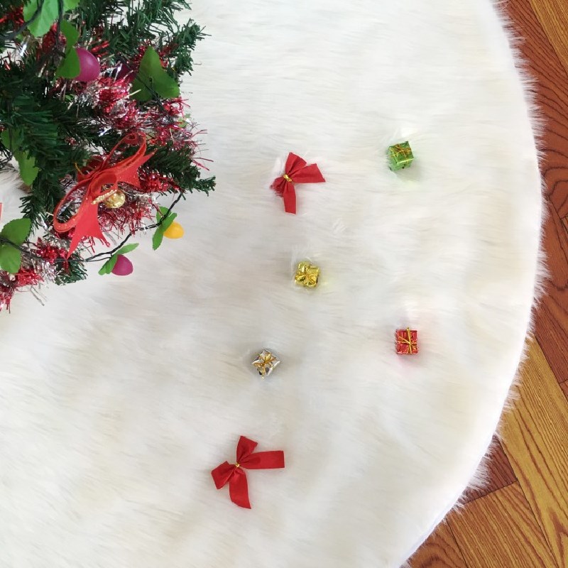 Christmas Tree Skirt Pure White Plush Christmas Trees Skirt Christmas