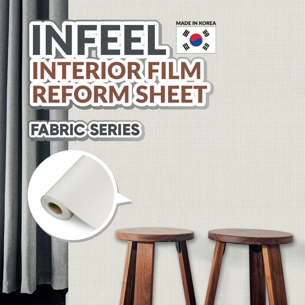 Dekorea Infeel Fabric Linen Effect Series DIY Wallpaper Sticker Self Adhesive Furniture Home Decor