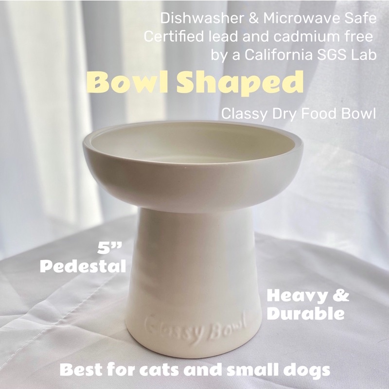 Canada Classy Dish Dry Food Bowl Eggshell Elevated Ceramic Pet Bowl Raised Food Bowl for Cats Dogs Shopee Singapore