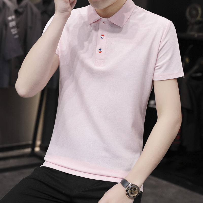 Men Polo Shirt Plain Tee Short Sleeve T Shirt  Casual Men Clothing