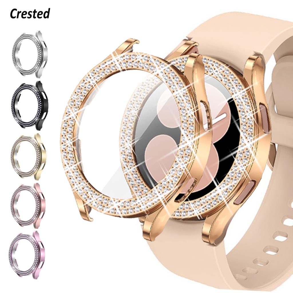 Glass+Case For Samsung Galaxy Watch 6/4 40mm 44mm Accessories Bling Diamond  PC bumper+Screen protector Galaxy watch 6 Cover Case - buy Glass+Case For  Samsung Galaxy Watch 6/4 40mm 44mm Accessories Bling Diamond