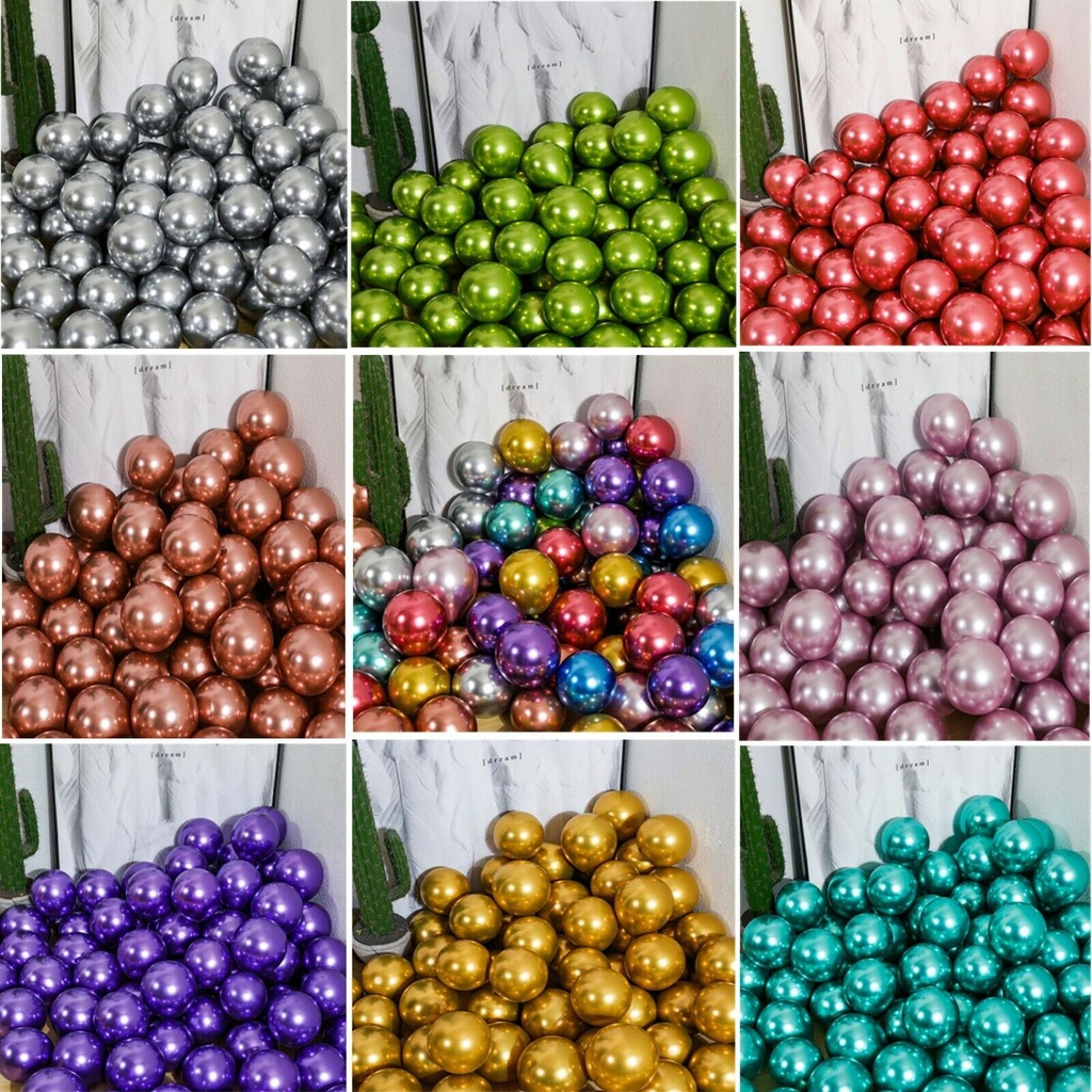 20/50/100PCS 5 inches Chrome Metallic Balloons latex balloons for ...