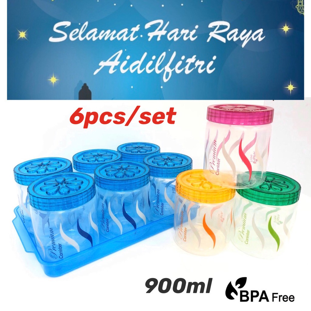 Mamashop 6pcs Bekas Kuih Raya Set / Cookies Container Set / Bekas Kuih ...