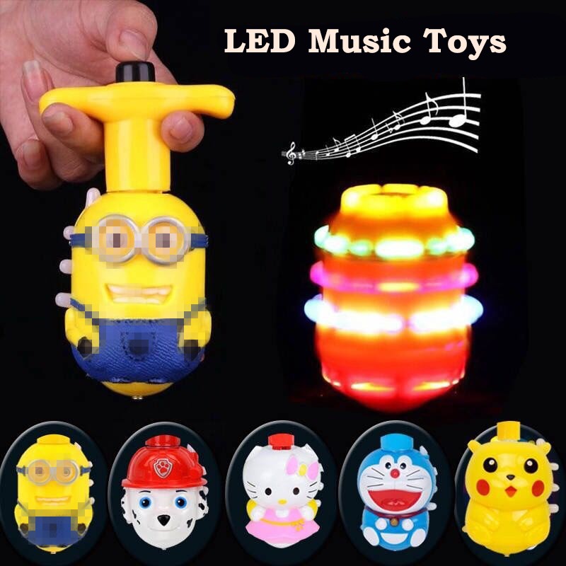 Kids Glowing Spinning Tops Toy Spinner Multi-Color LED Flash Light Gyro Music Toy