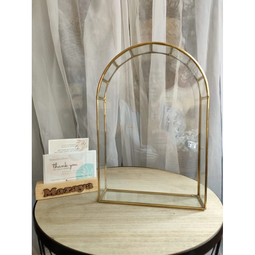 FRAME MAHAR TERARIUM BENTUK DOME SIZE 20 X 30 seserahan hantaran rustic