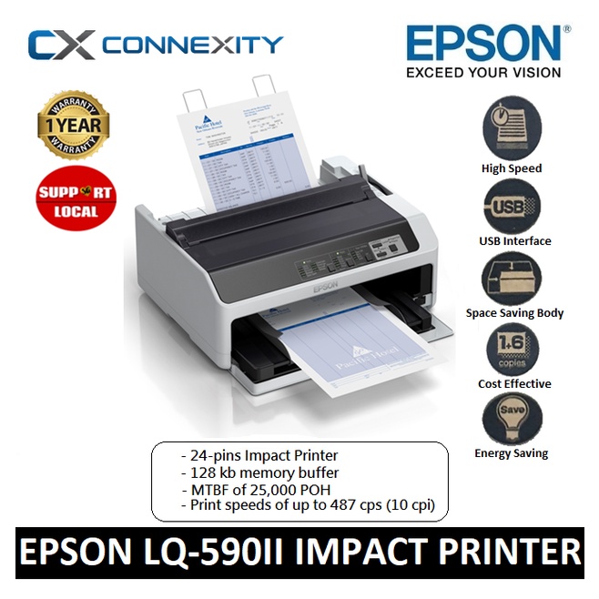 Epson LQ590II Impact Printer 24 pins LQ590II LQ 590 II Epson Impact Printer Epson Dot Matrix