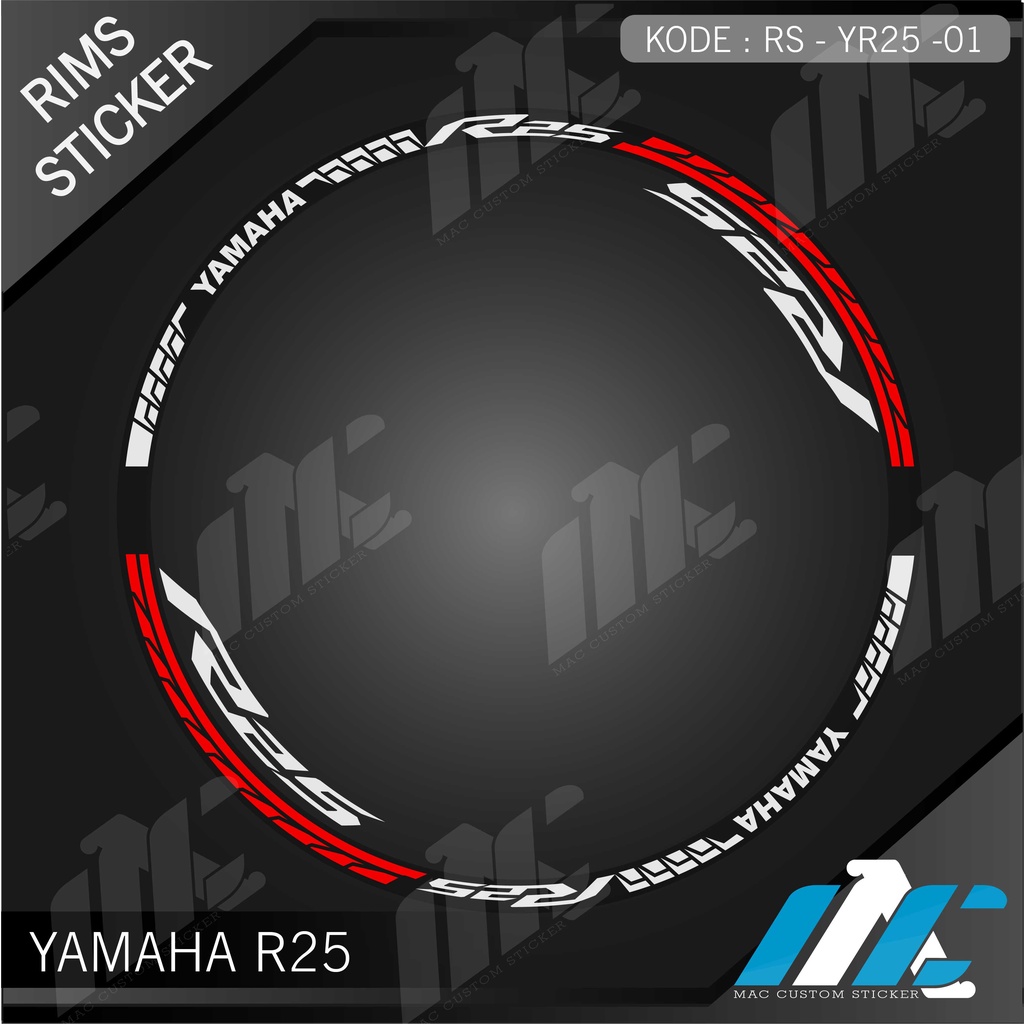 Cutting STICKER STICKER LIS LIST OF YAMAHA R25 MOTORCYCLE WHEELS ...
