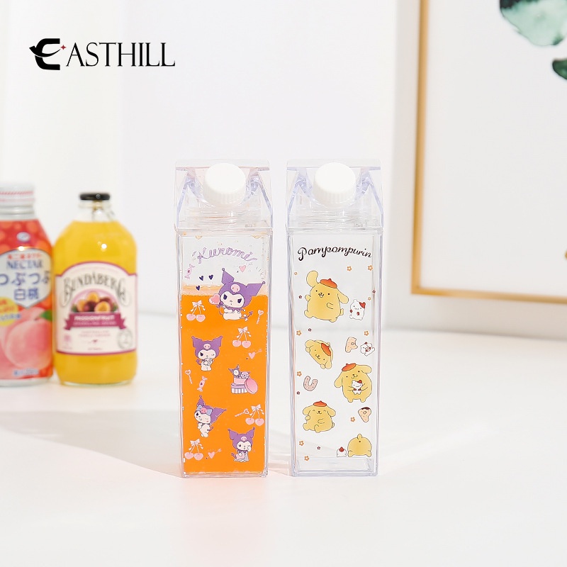 Creative Cute Plastic Clear Milk Carton Cute Water Bottles Fashion