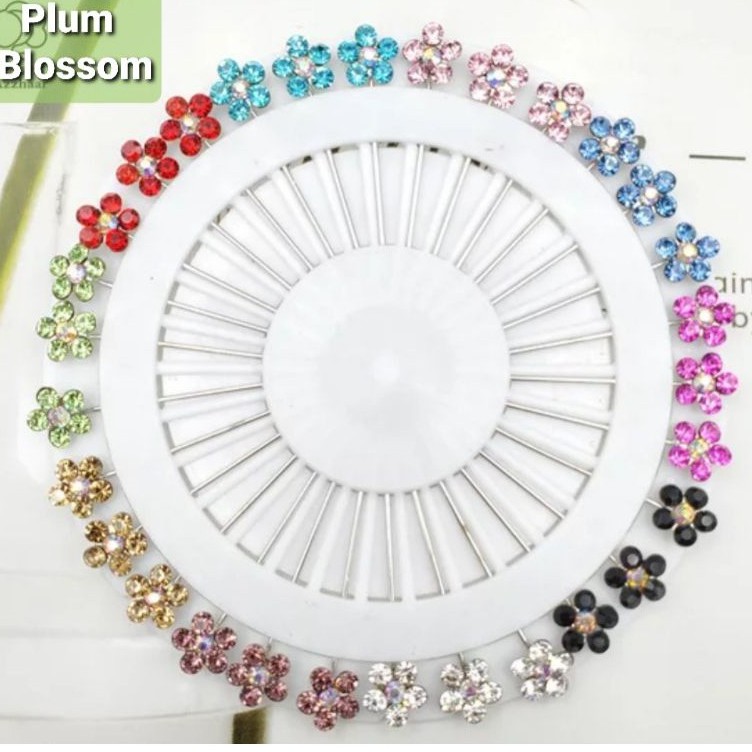 30pcs Jarum Peniti 30 PCS Crystal Muslim Hijab Brooches Crystal Scarf Pin  Tudung Bawal