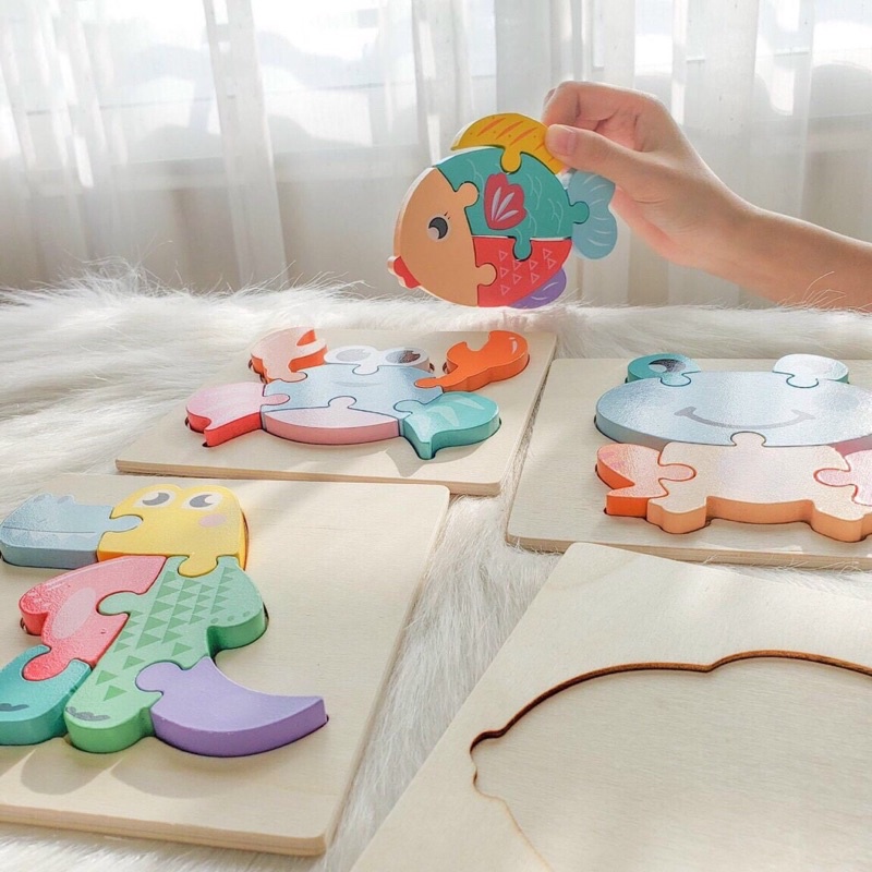 3D Embossed Wooden Puzzle for Children 2 - 3 Years Old (Many Models ...