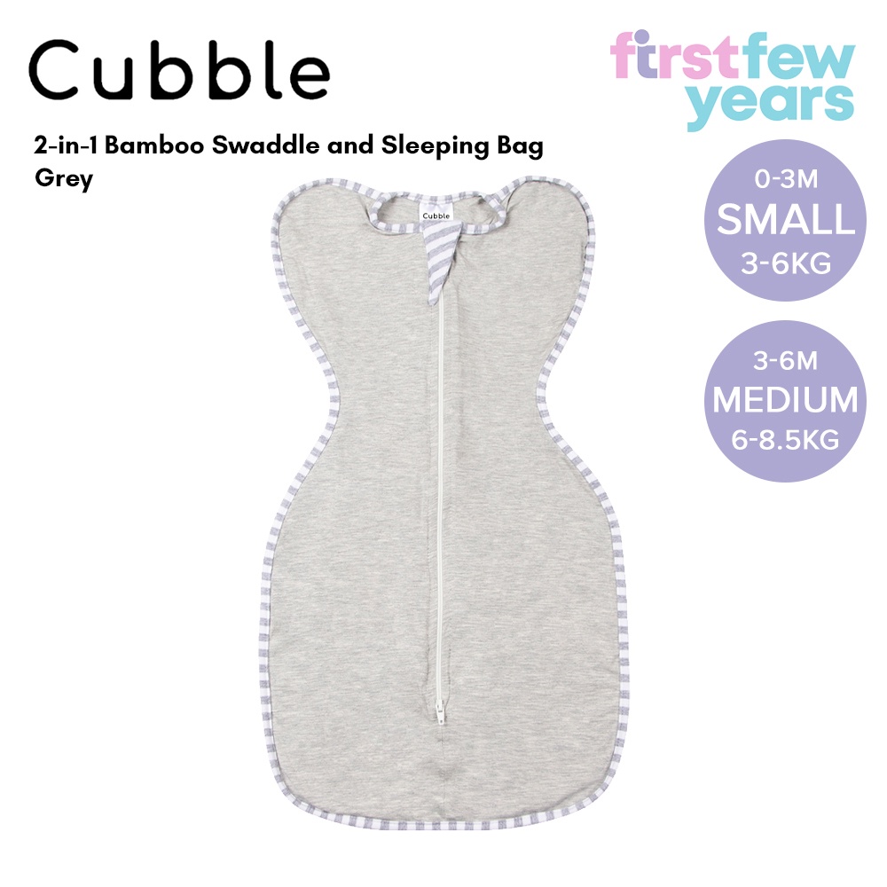 Cubble Baby Bamboo Swaddle and Sleeping Bag Arms Up Position Baby
