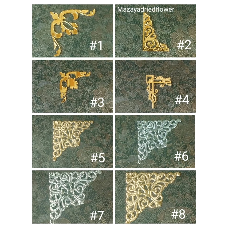 Sudut Siku Hiasan Box Gold Silver Akrilik - Gambar 2
