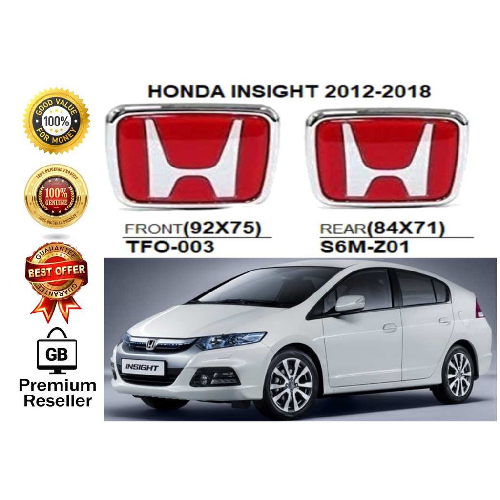 GB-Store 100% HONDA INSIGHT LOGO 2012-2018 FRONT&BACK LOGO/EMBLEM (PAIR ...