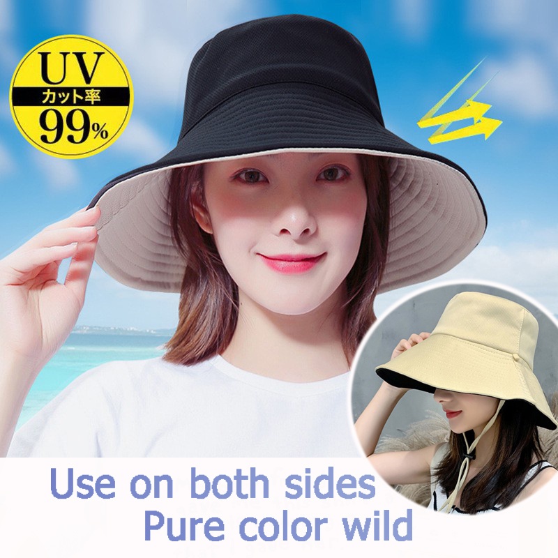 Crosail Pure Color Simple Double-sided Fisherman Hat Double-sided ...