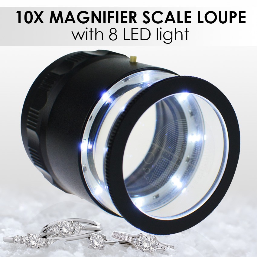Snapklik.co : Scale Loupe 10x Agnification 8 LED Light 9 Glass Scale - View #8