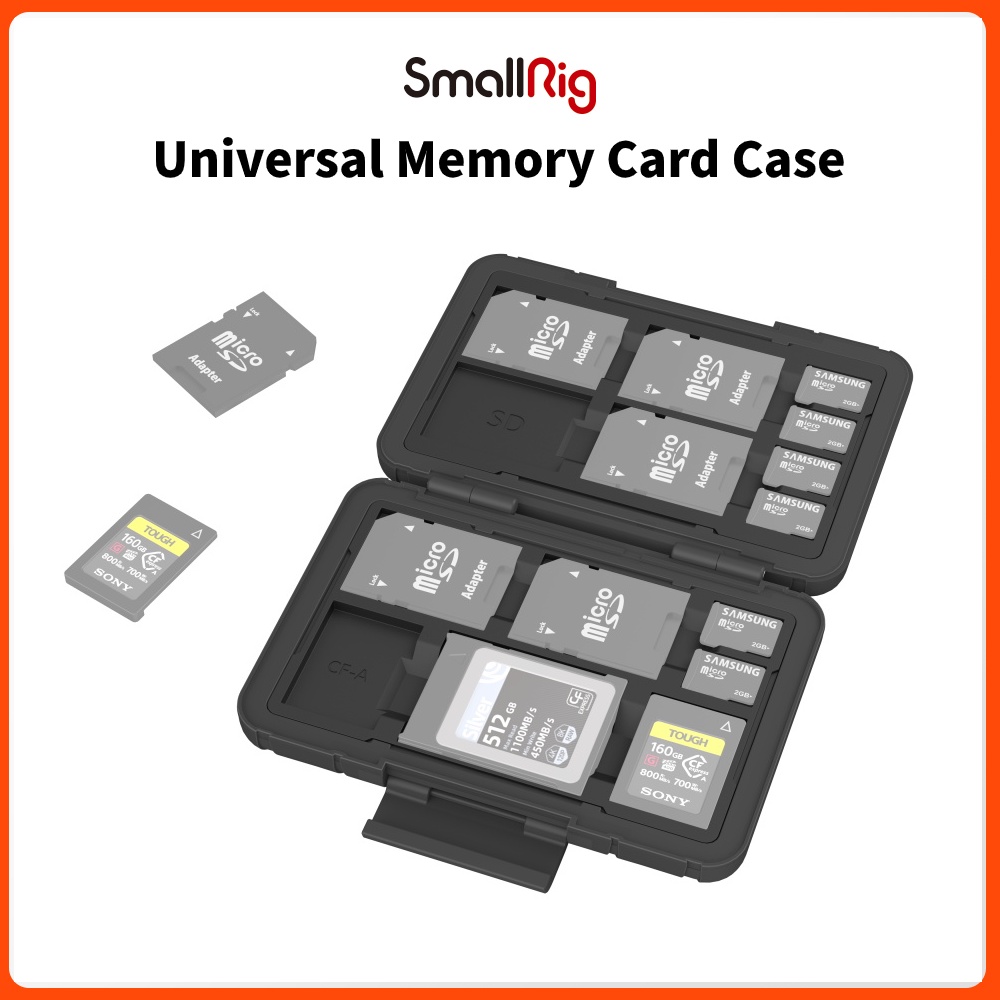 SMALLRIG SD Card Holder Memory Card Holder Case 15 Slots, Water