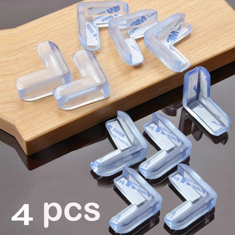 4Pcs Child Baby Safety Silicone Protector Table Corner Edge Protection ...