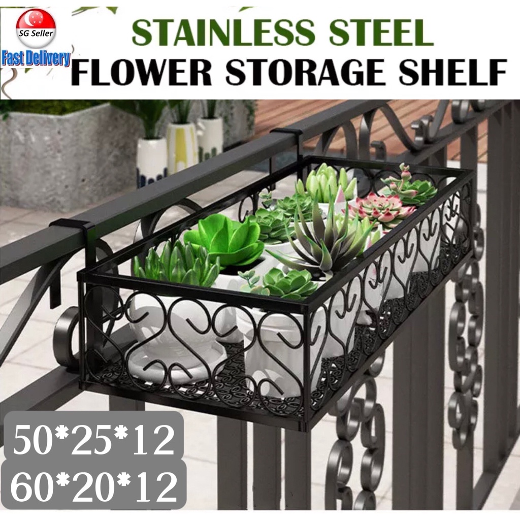 [SG SELLER]Flower Pot Rack Balcony Corridor Railing Hanging Plant ...
