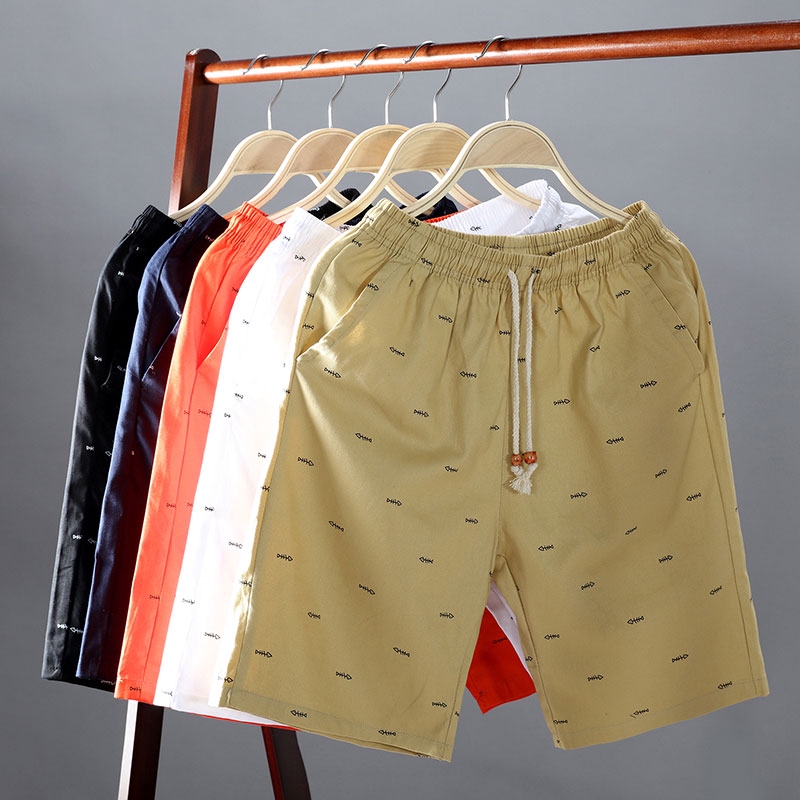 Men Shorts Cotton Beach Shorts Fifth Pants Casual Short Pants Sports Shorts Drawstring Shorts Fashion Men's Clothing