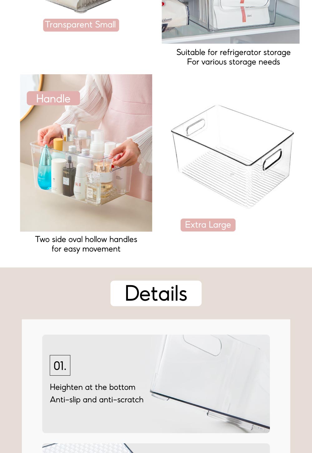 Acrylic Transparent Mask Storage Box Cosmetics Organiser Bathroom Racks ...
