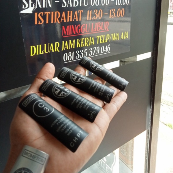 Brompton frame number serial number Plate stainless steel Quality