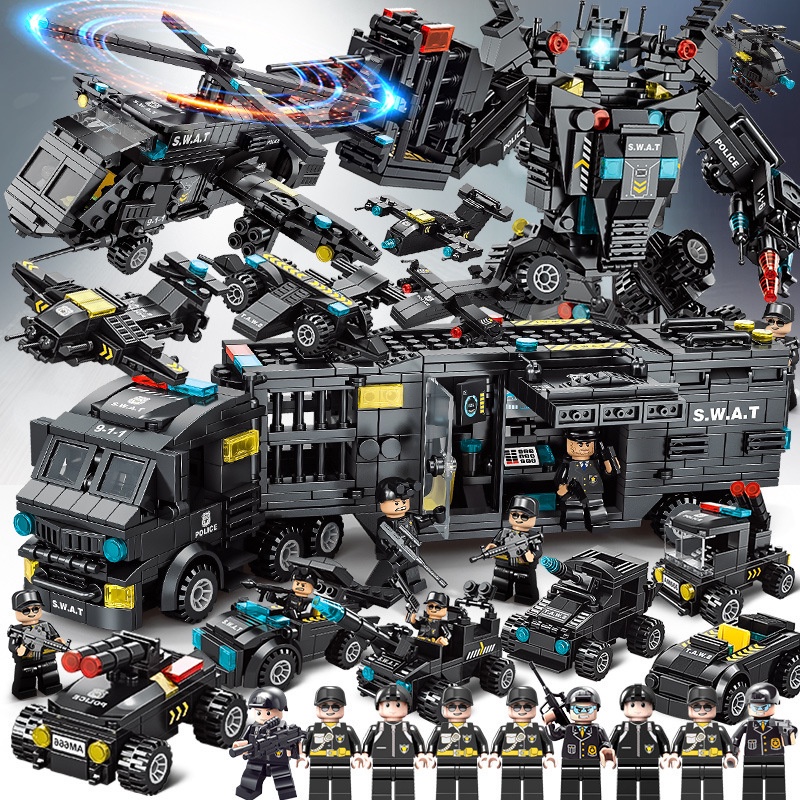 LEGO 3D SWAT Military Model Building Blocks Educational Toys For Kids