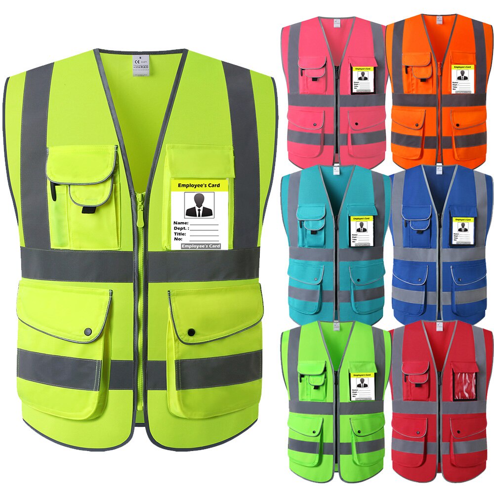Construction Safety Vest Reflective Work For Men Women Hi Vis Vest With ...
