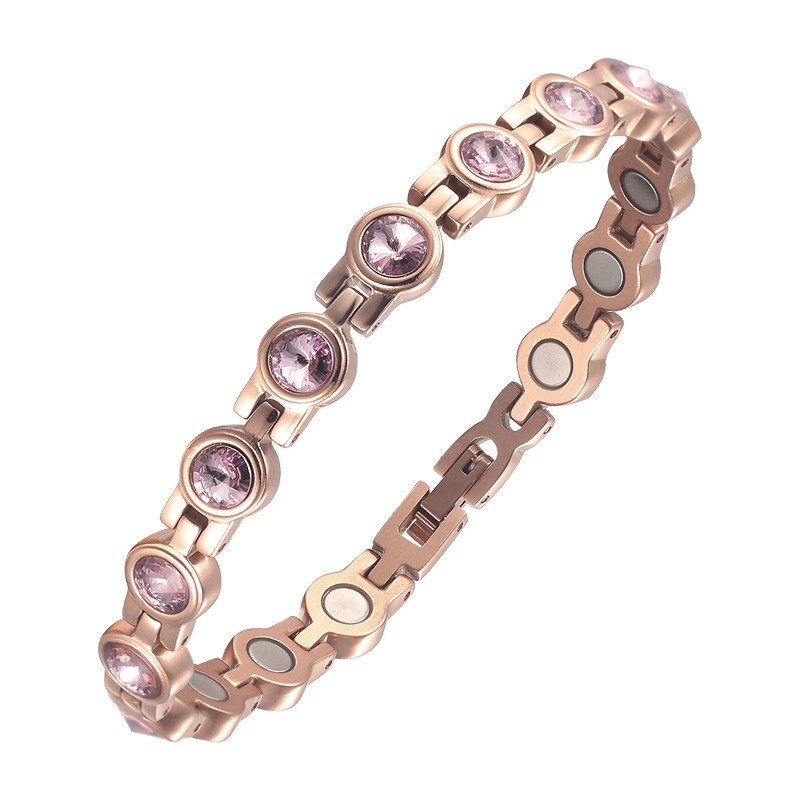 Titanium Steel Bracelet for Women Health Care Cubic Zirconia Bracelet