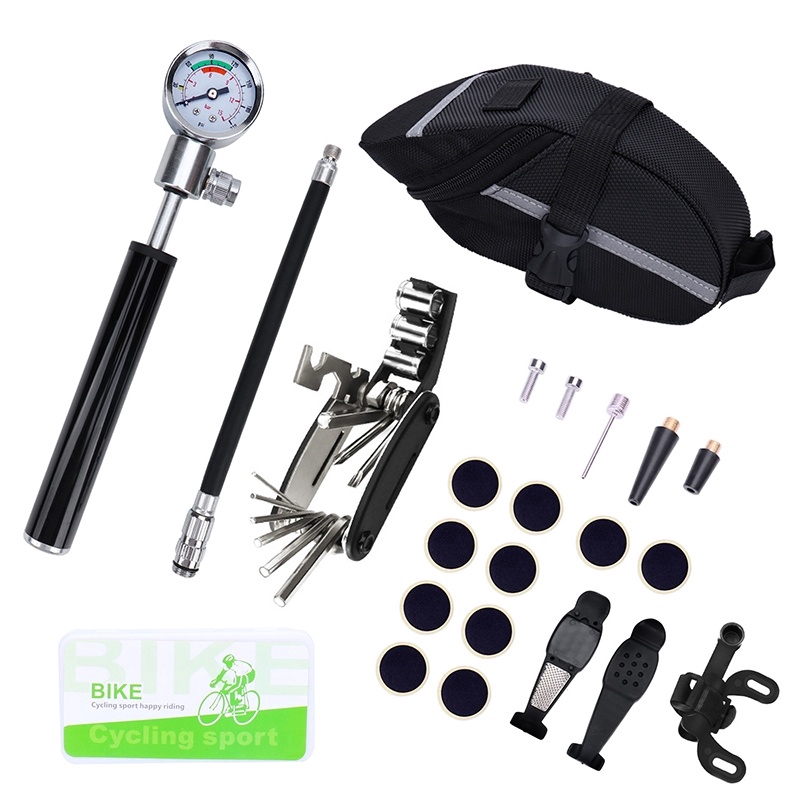 Bike puncture repair kit 2024 with pump