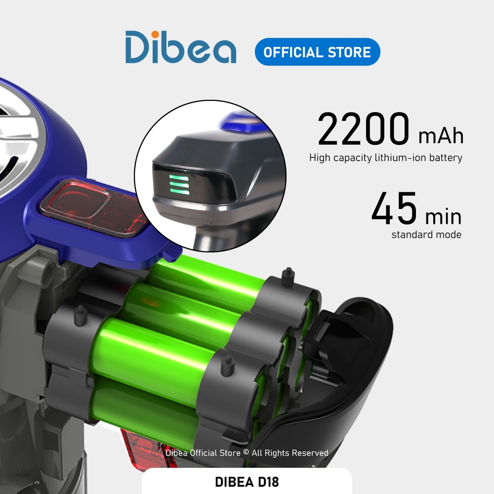 Dibea D18 Classical Cordless Vacuum Cleaner Handheld Stick with LED Light Local Warranty Shopee Singapore