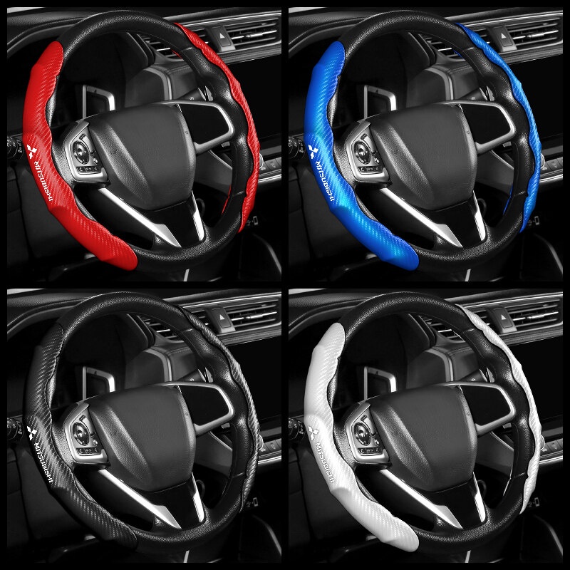 2Pcs Car Carbon Fiber Steering Wheel Cover Breathable Cardboard Cover ...