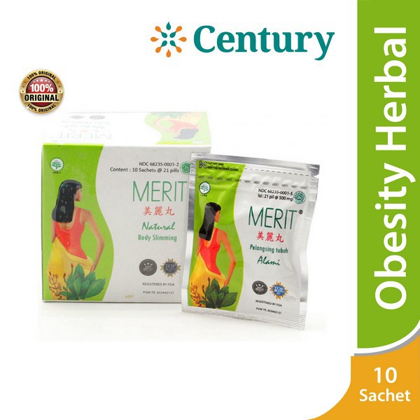 Merit Body Slimming 1 Sachet/pil pelangsing/diet/turunkan berat badan/mengurangi lemak tubuh