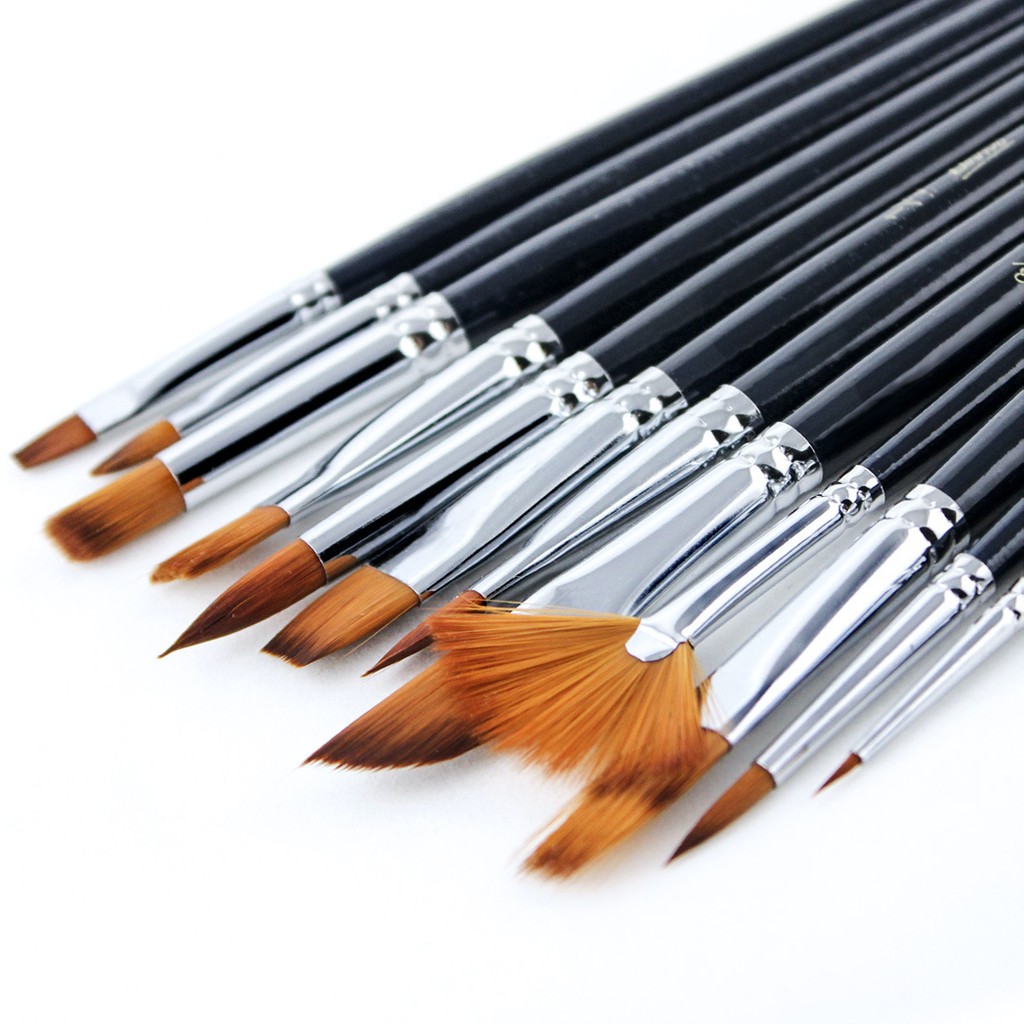 Corot 12 PCS Nylon Paint Brushes Set | Shopee Singapore