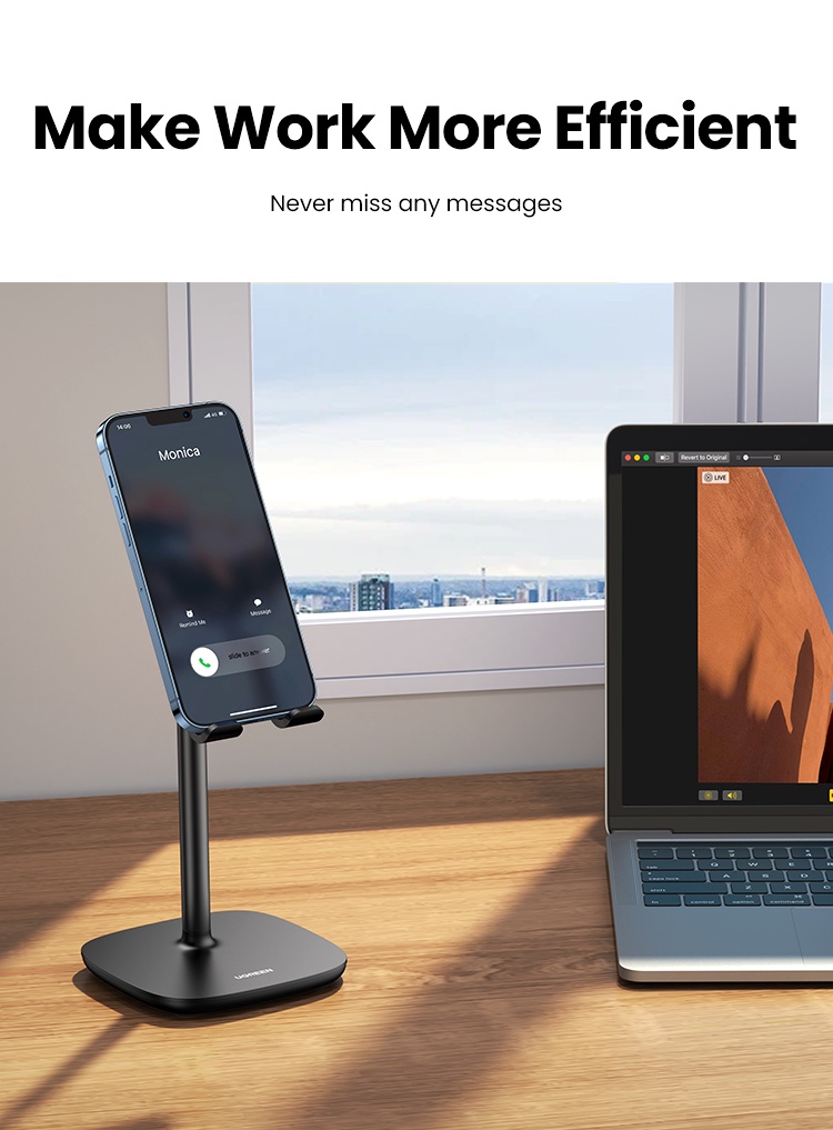 UGREEN Height Adjustable PVC Phone Stand for iPhone 15 Pro Max 13 12 11 ...