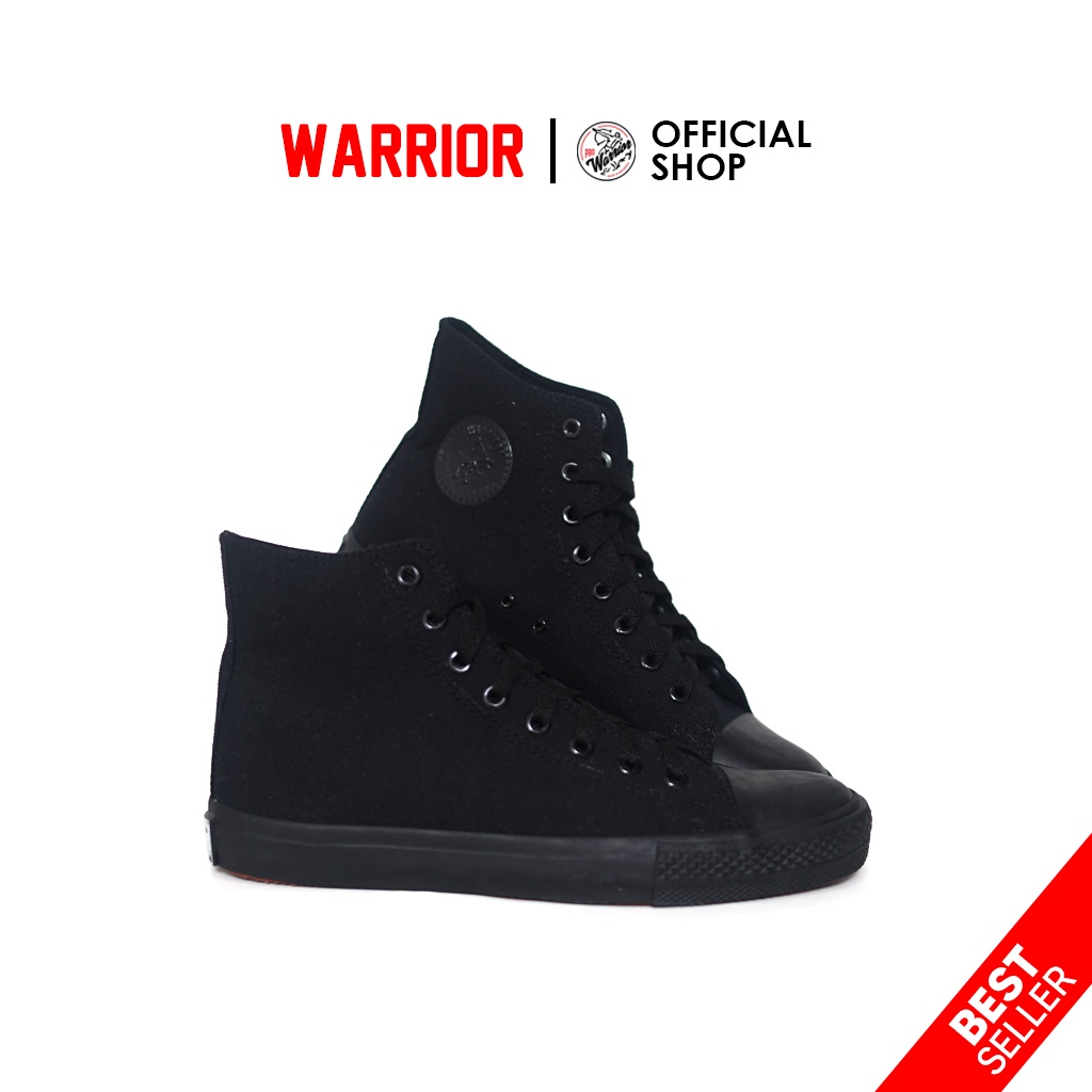 Sepatu Sekolah Warrior Hitam - Sparta All Black HC - Gambar 3