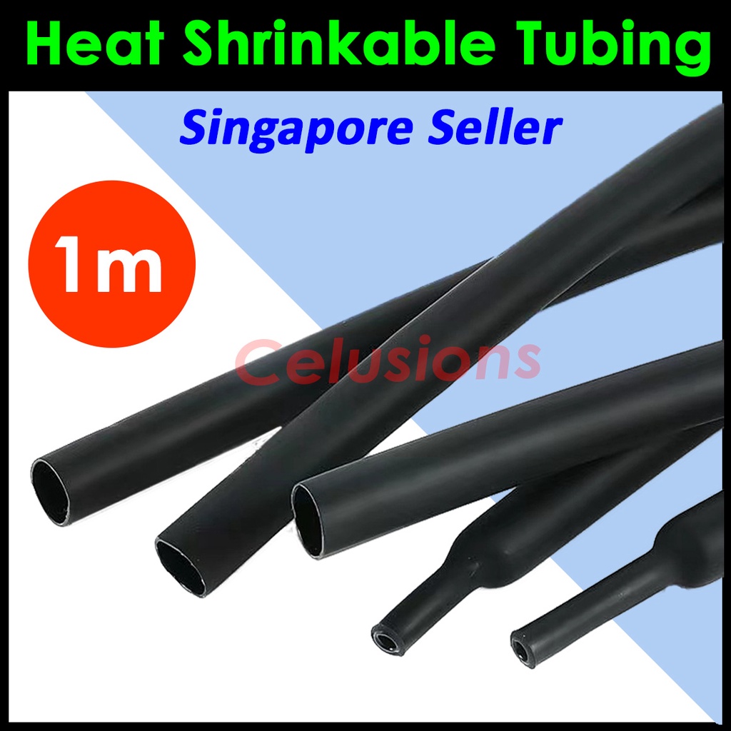 ⭐1m Heat Shrink Tubing⭐ Black Shrinkable Wire Wrap Tube 2:1 Ratio Electrical Cable Repair Waterproof Joint Protection