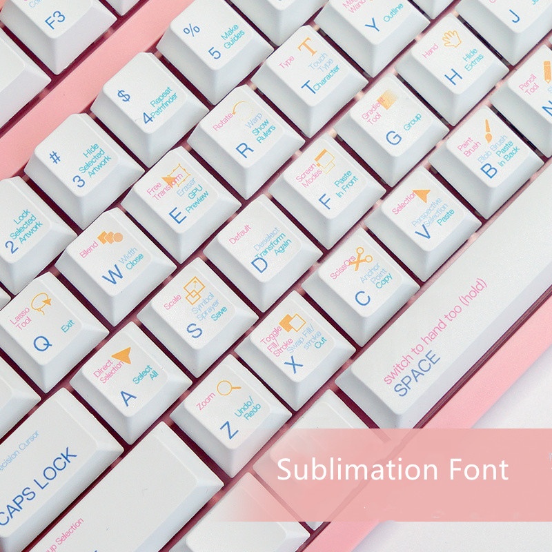 AI/PS/CAD Shortcut Theme 134 Keys Cherry Profile Keycaps Set for ...