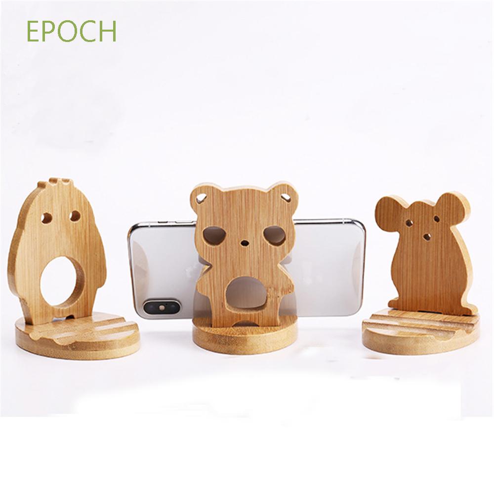 EPOCH Universal Phone Holder Animal Style Stand Bracket Cellphone Standing Wooden Wood Creative Durable Cell Phone Smartphone Phone Bracket