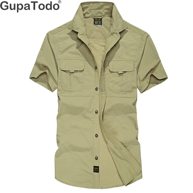 Hiking Mountaineering Shirt Men Quick Dry Outdoor Shirt Short Sleeve Men Hunting Shirt Breathable Shirt Outdoor Clothing