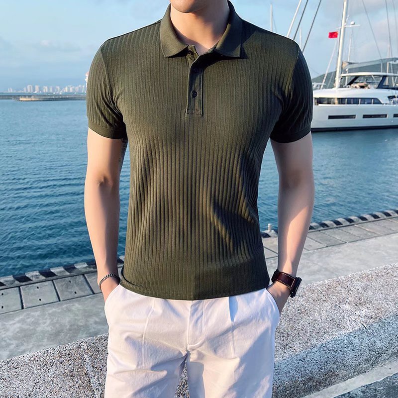 [M-3XL] Ice Silk Short-Sleeved t-Shirt Summer Thin Style Korean Version ...