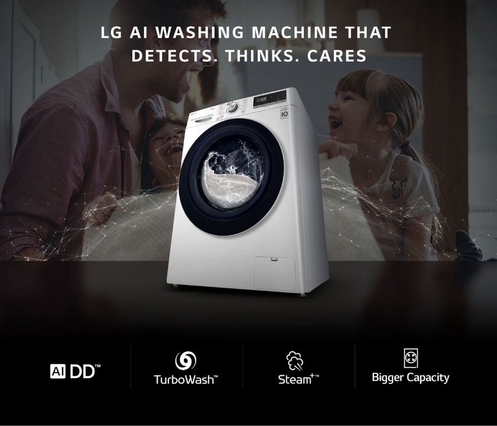 LG FV1409S3W 9KG AI Direct Drive Front Load Washing Machine Shopee