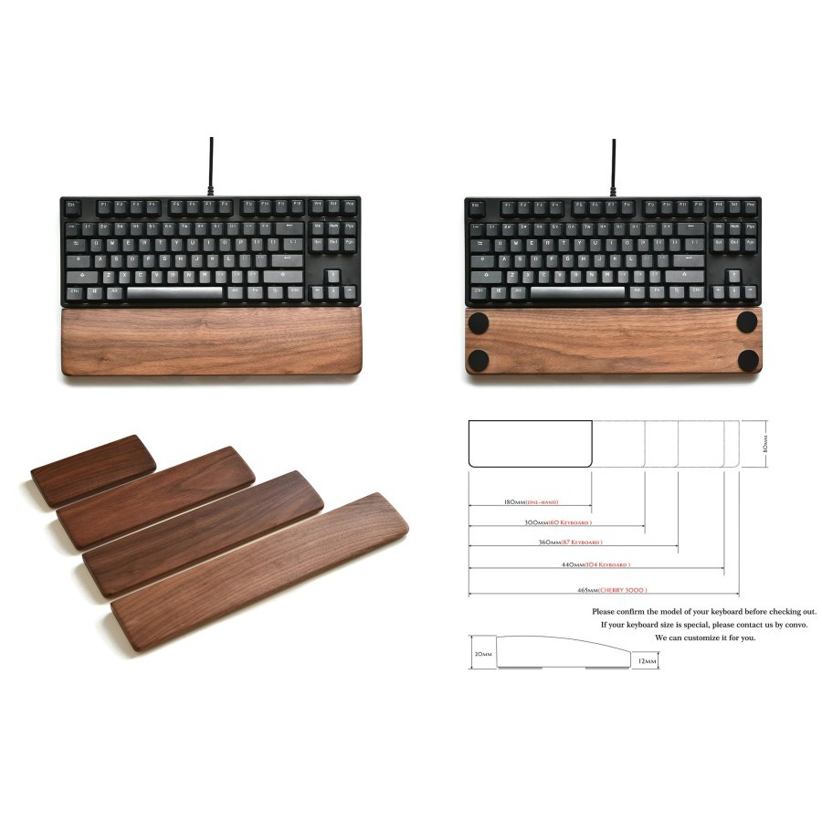 KAYU Kukuring Wood wrist rest for keyboard hand rest wooden keyboard ...