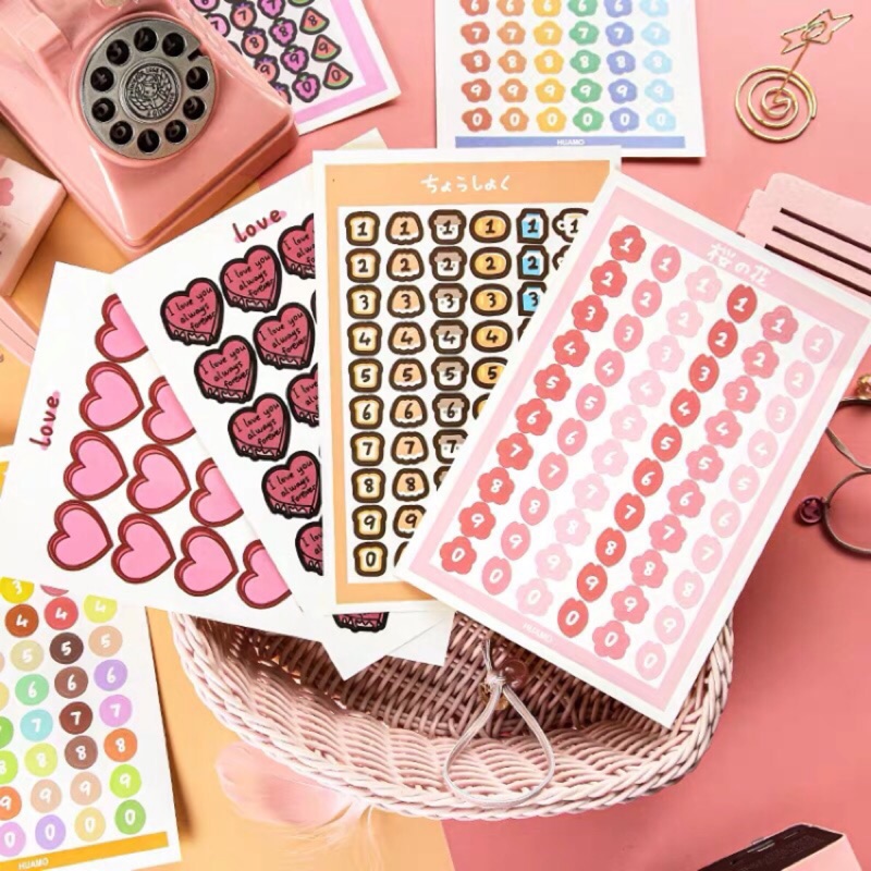 Number Footprints Love Bear Stickers DIY Photo Album Diary Decorative ...