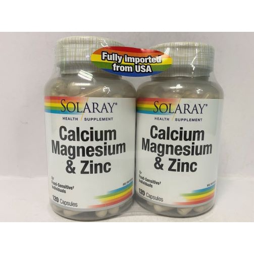 Solaray Calcium Magnesium & Zinc 2X120 capsules(Exp 02/2025) Shopee Singapore