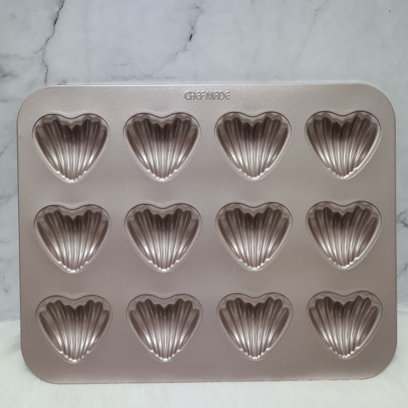 Chefmade 12cups non stick Heart shape madeleine pan/Scallop pan wk9422