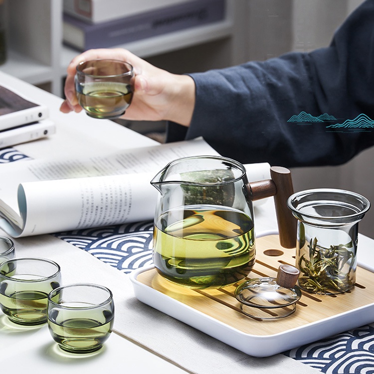 SG 550ml Flower Teapot High Borosilicate Glass Teapot Flower TeaCup