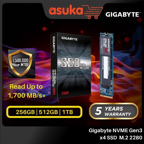 Gigabyte NVME Gen3 x4 SSD 256GB/512GB/1TB M.2 2280 | Shopee Singapore